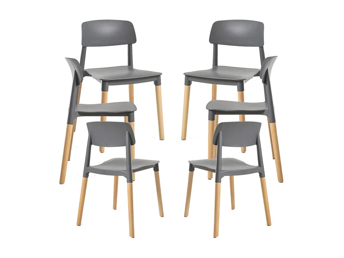 Packs Sillas Comedor - Pack 6 Sillas Estin - Gris oscuro