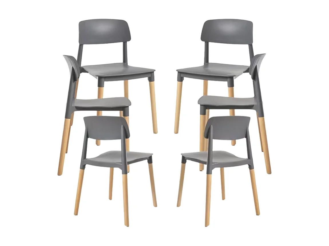 Packs Sillas Comedor - Pack 6 Sillas Estin - Gris oscuro