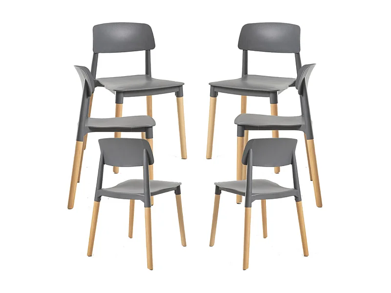 Packs Sillas Comedor - Pack 6 Sillas Estin - Gris oscuro