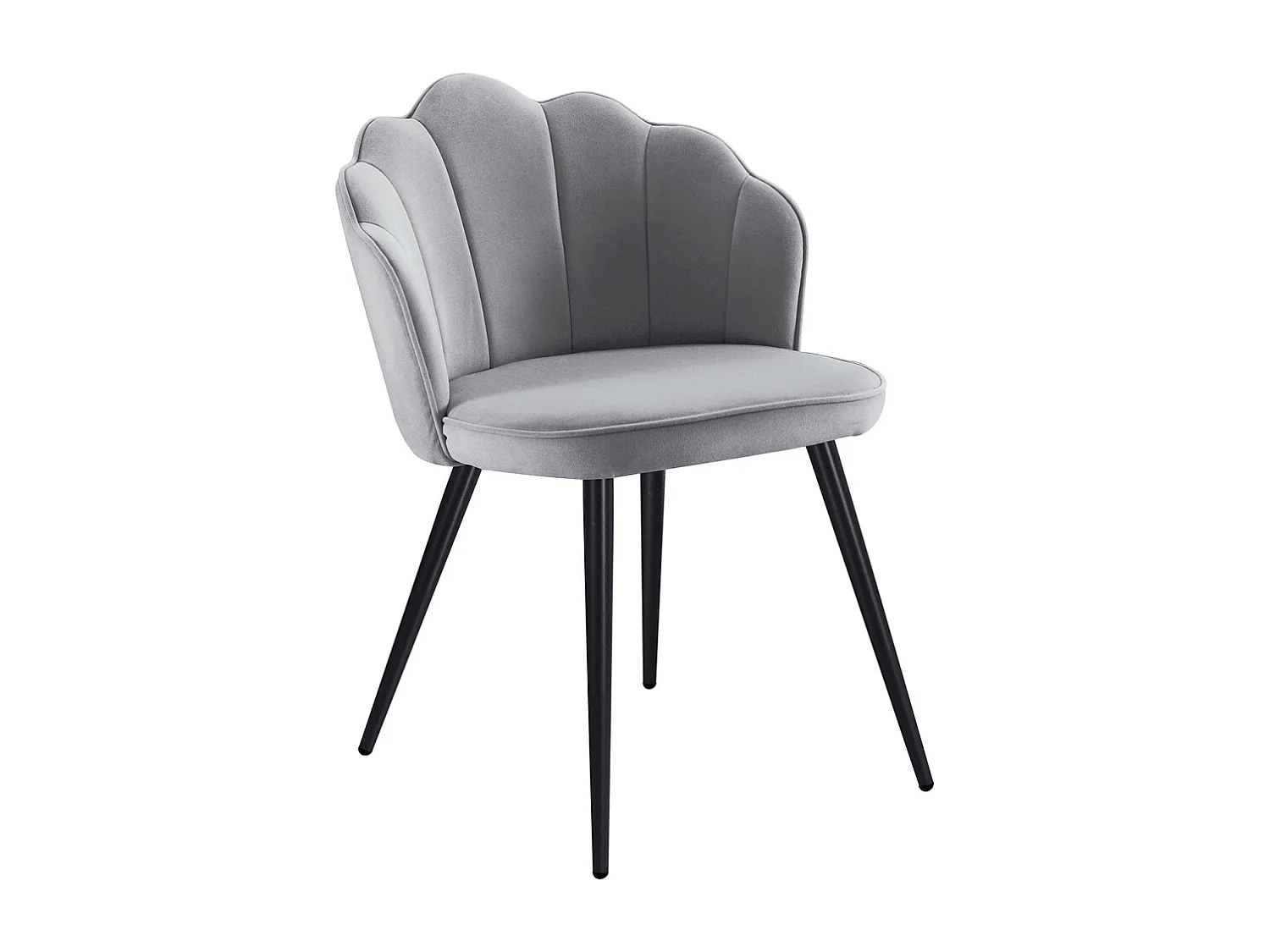 Sillas Comedor - Silla Blume Terciopelo Patas Negras - Gris claro