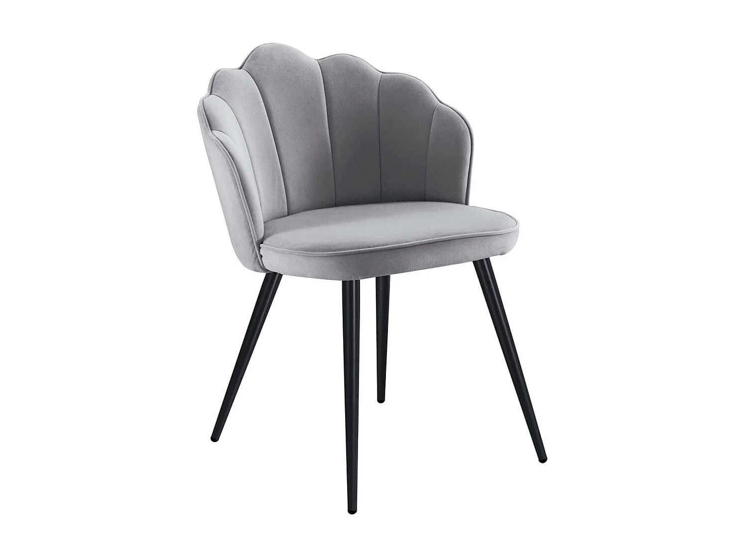Sillas Comedor - Silla Blume Terciopelo Patas Negras - Gris claro