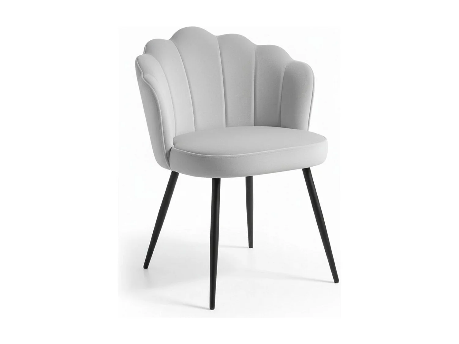 Sillas Comedor - Silla Blume Terciopelo Patas Negras - Gris claro