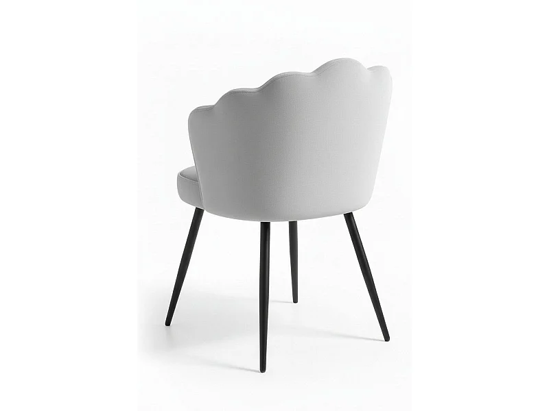Sillas Comedor - Silla Blume Terciopelo Patas Negras - Gris claro