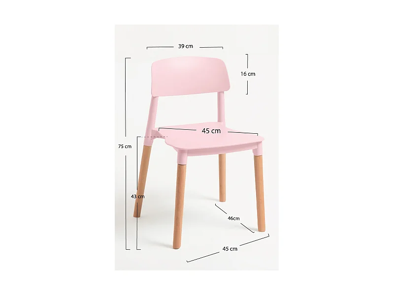 Packs Sillas Comedor - Pack 4 Sillas Estin - Rosa