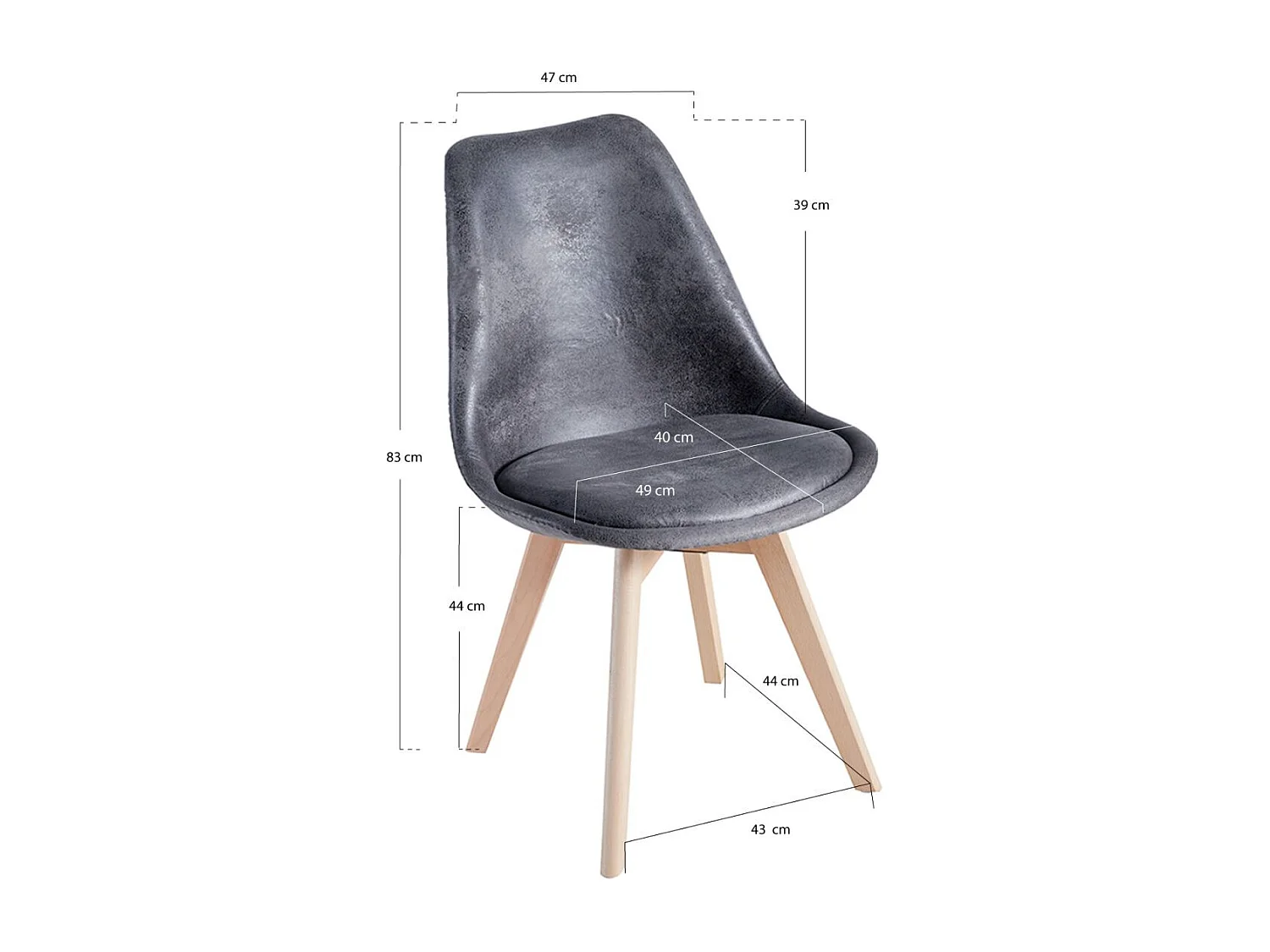 Sillas Comedor - Silla Synk Vintage - Gris oscuro