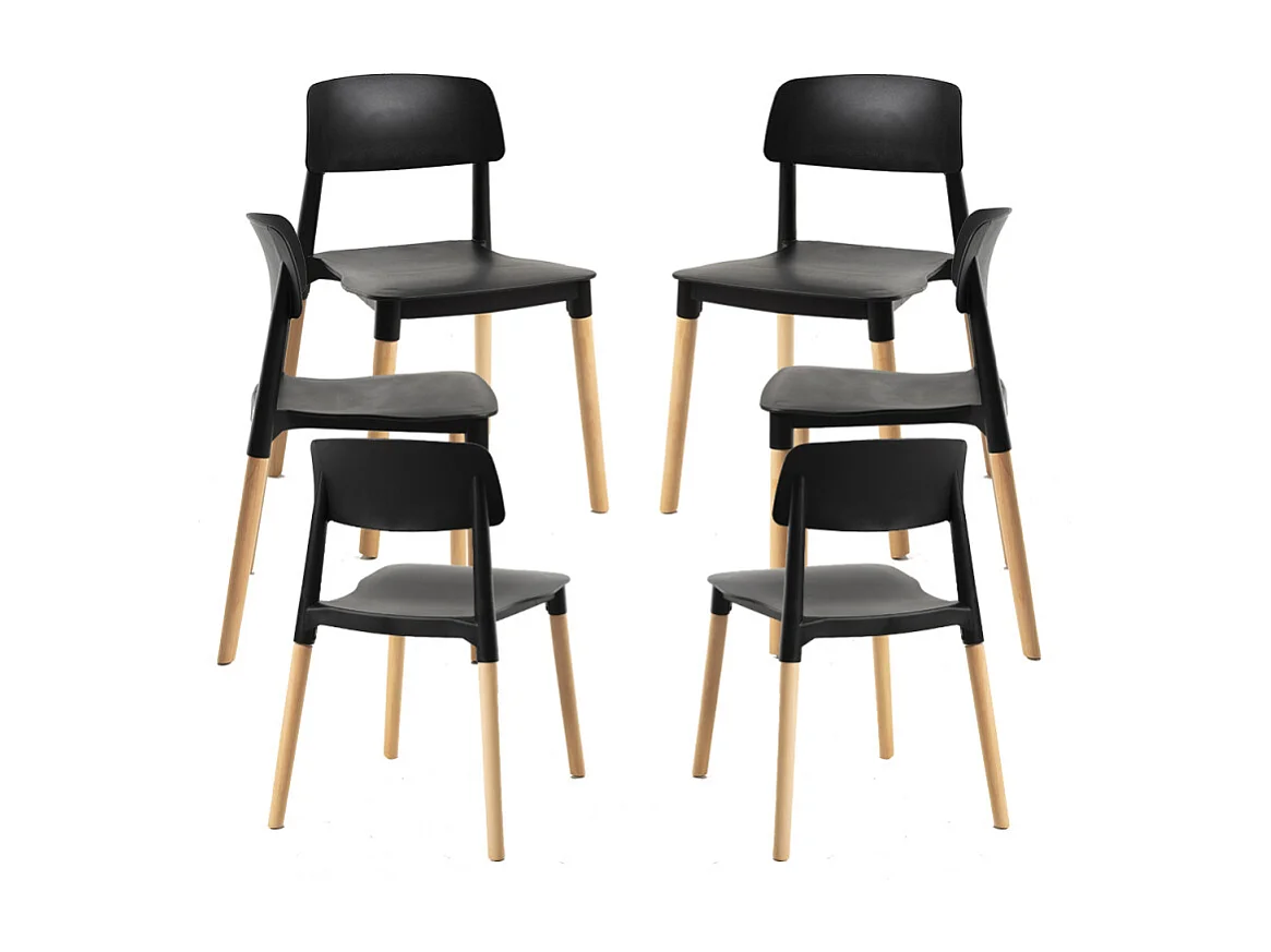 Packs Sillas Comedor - Pack 6 Sillas Estin - Negro