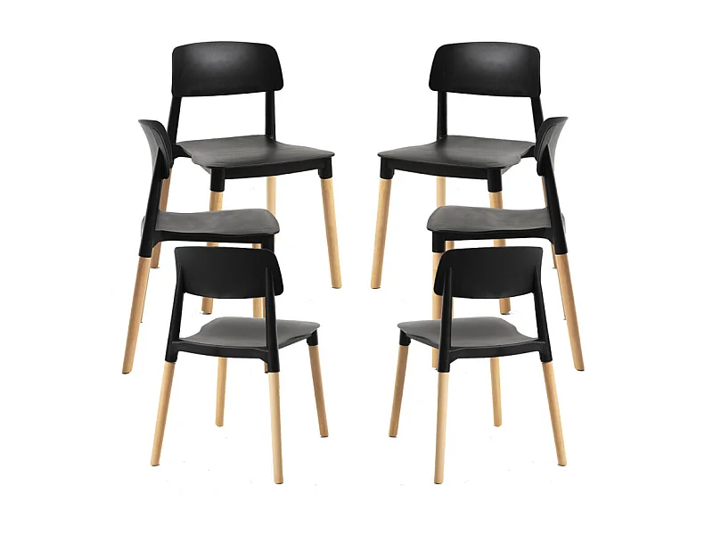 Packs Sillas Comedor - Pack 6 Sillas Estin - Negro