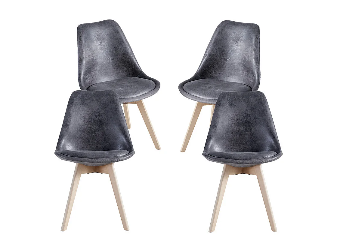 Packs Sillas Comedor - Pack 4 Sillas Synk Vintage - Gris oscuro