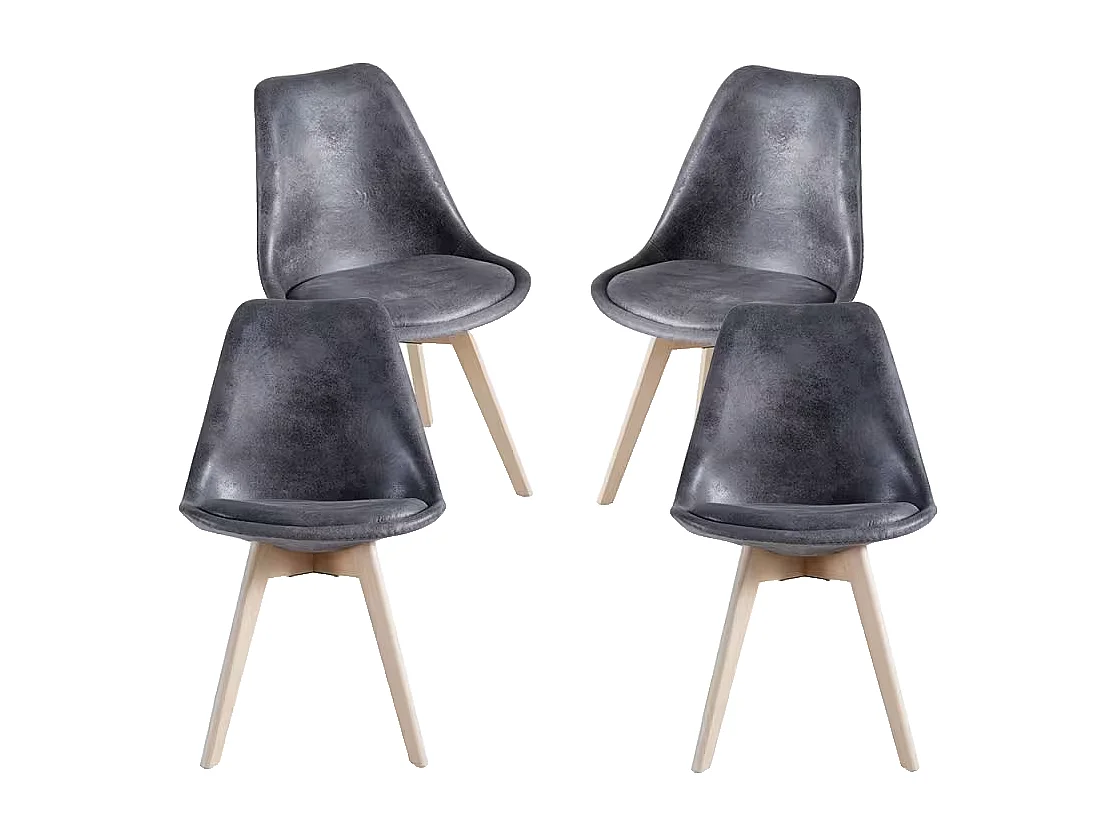 Packs Sillas Comedor - Pack 4 Sillas Synk Vintage - Gris oscuro