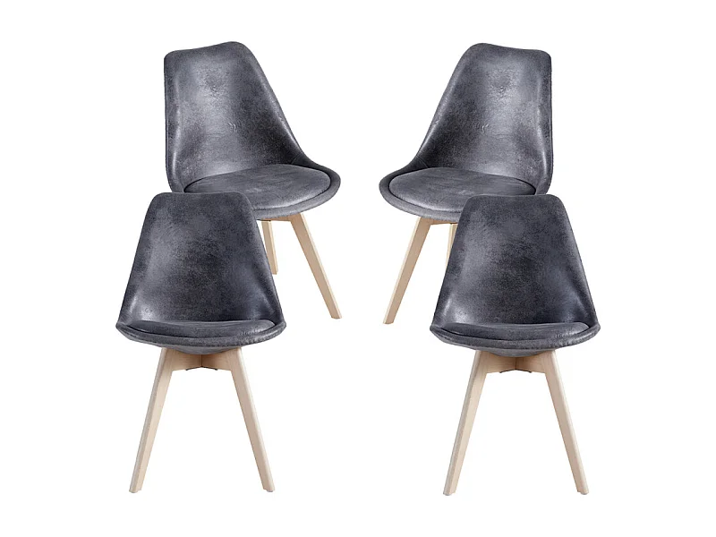 Packs Sillas Comedor - Pack 4 Sillas Synk Vintage - Gris oscuro