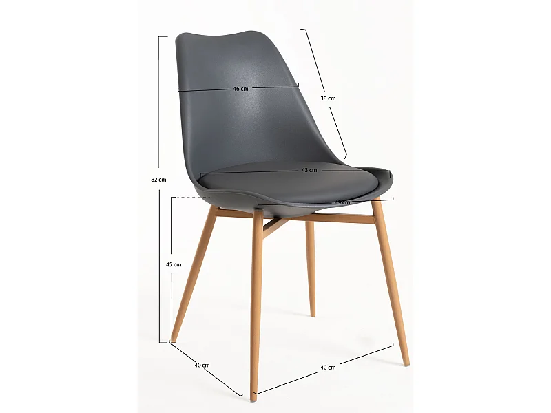 Sillas Comedor - Silla Raler - Gris oscuro