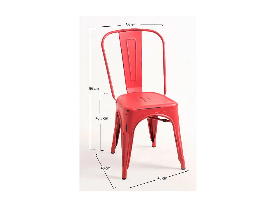 Sillas Comedor - Silla Torix Vintage - Rojo vintage