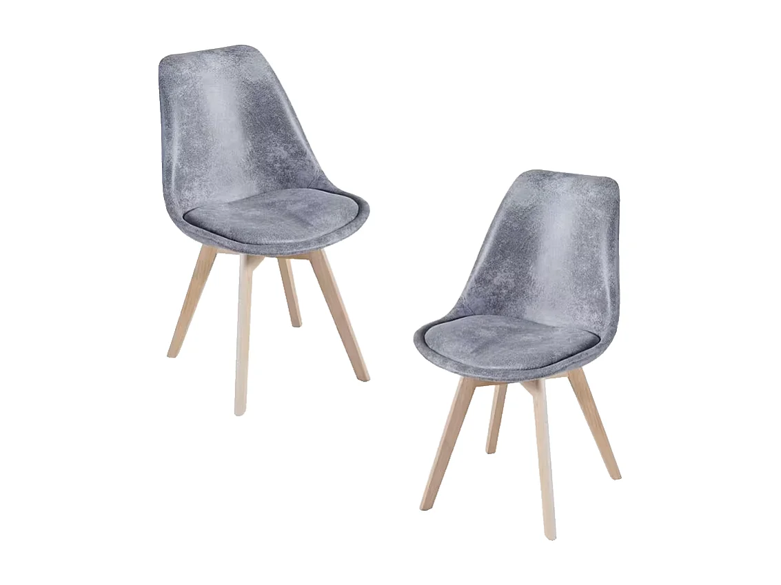 Packs Sillas Comedor - Pack 2 Sillas Synk Vintage - Gris claro