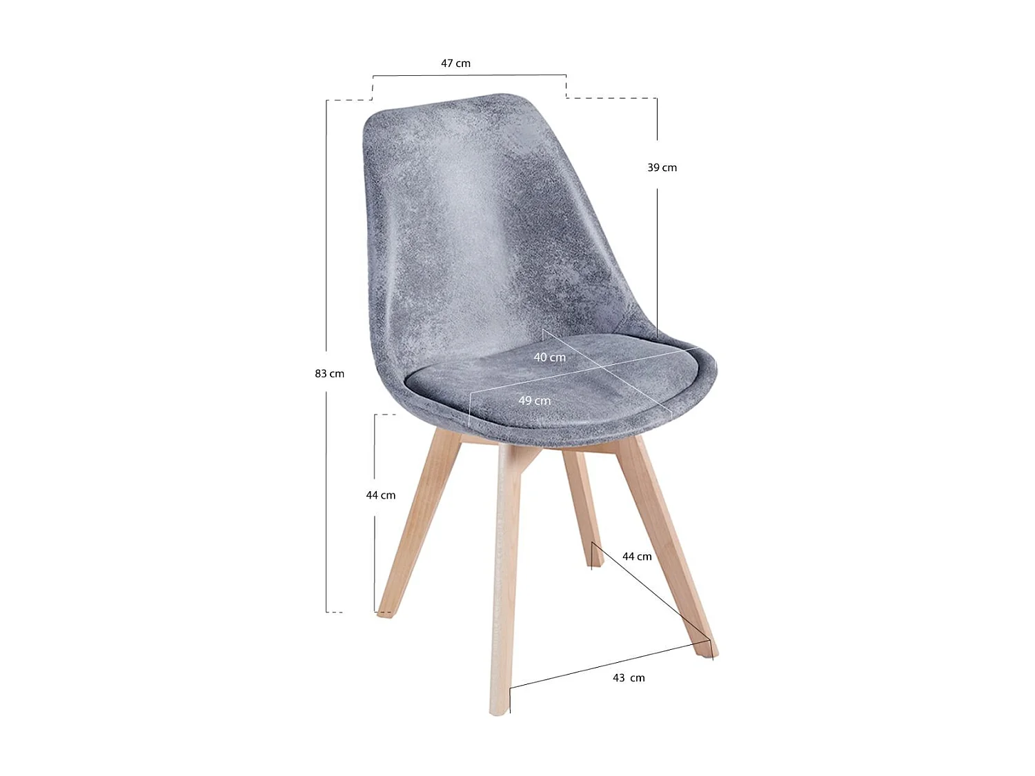 Sillas Comedor - Silla Synk Vintage - Gris claro