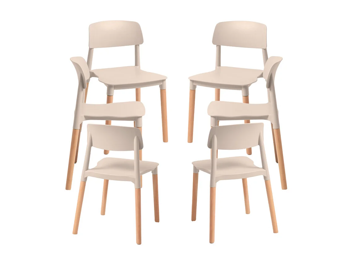 Packs Sillas Comedor - Pack 6 Sillas Estin - Beige
