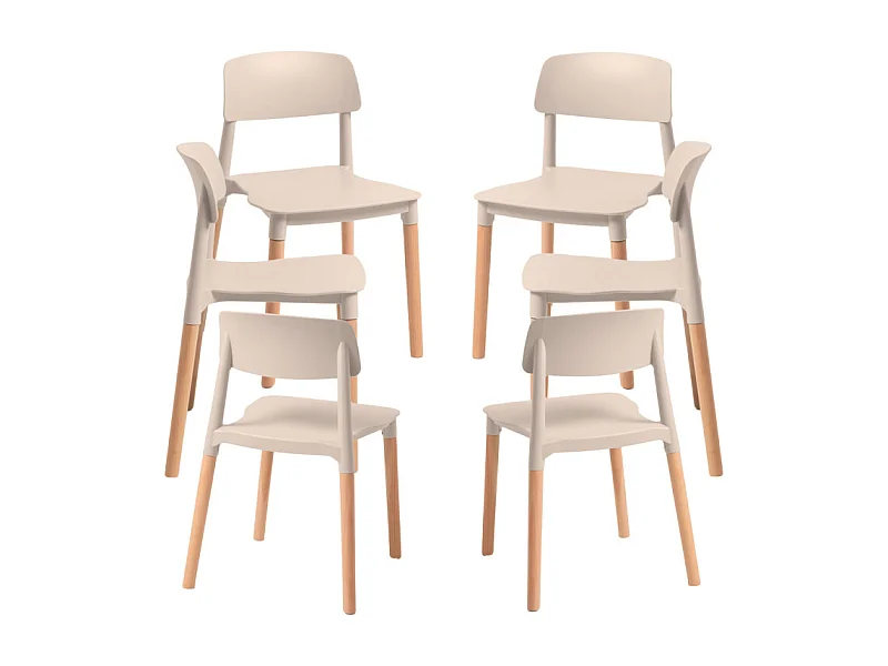 Packs Sillas Comedor - Pack 6 Sillas Estin - Beige