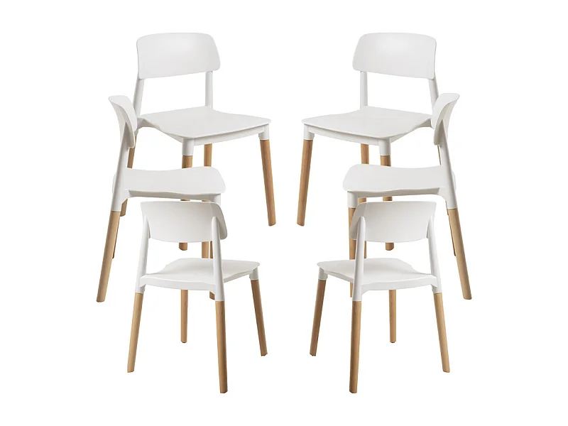 Packs Sillas Comedor - Pack 6 Sillas Estin - Blanco