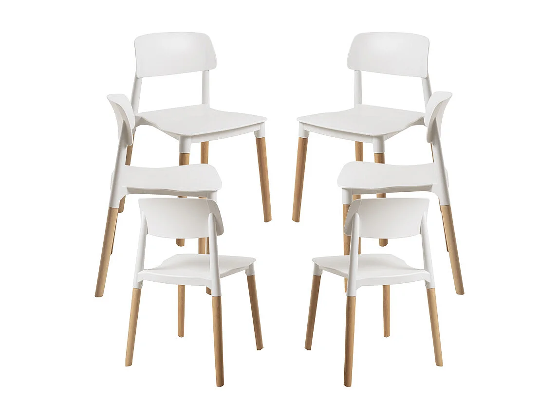 Packs Sillas Comedor - Pack 6 Sillas Estin - Blanco