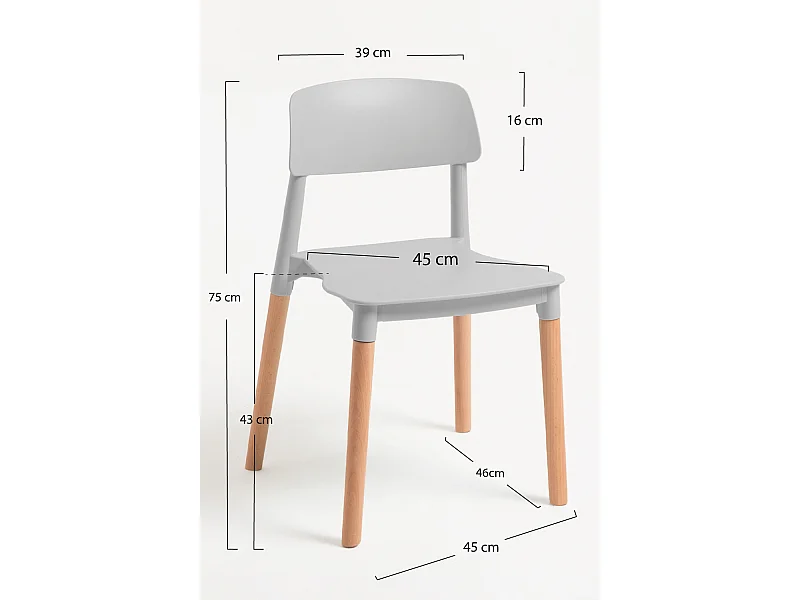 Packs Sillas Comedor - Pack 2 Sillas Estin - Gris claro