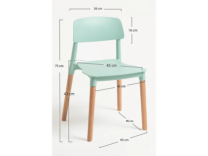 Packs Sillas Comedor - Pack 2 Sillas Estin - Celadón