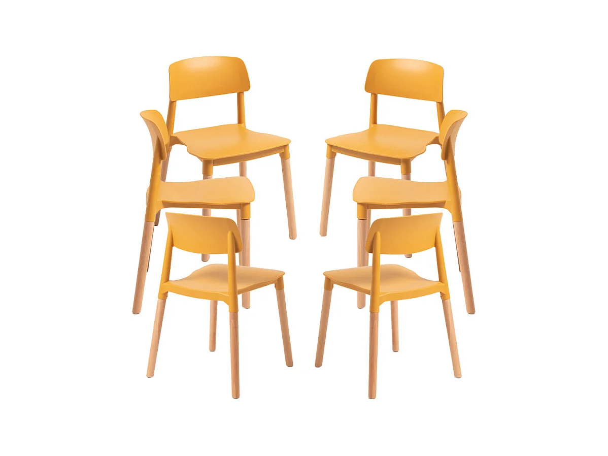 Packs Sillas Comedor - Pack 6 Sillas Estin - Mostaza
