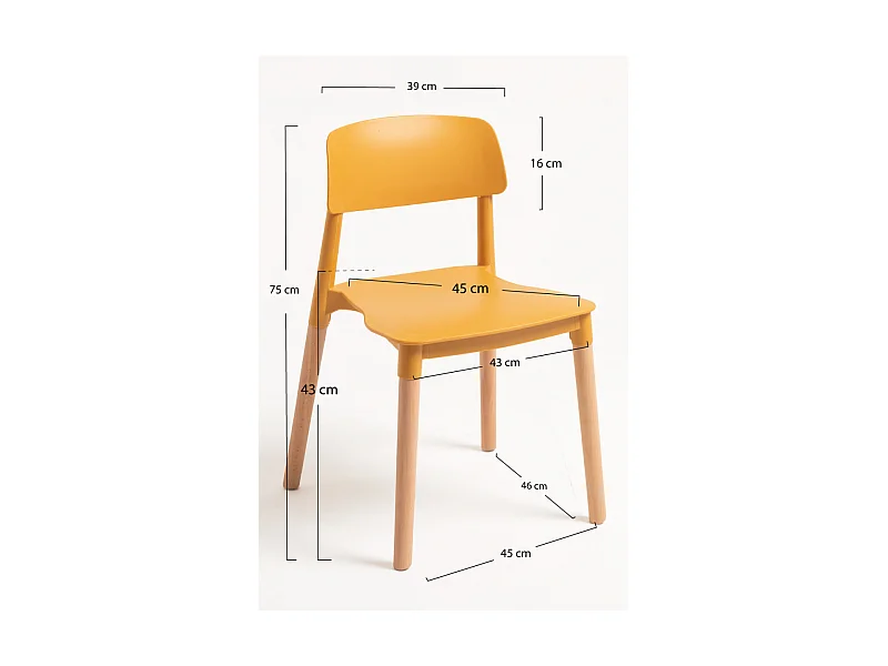 Packs Sillas Comedor - Pack 6 Sillas Estin - Mostaza