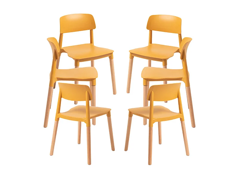 Packs Sillas Comedor - Pack 6 Sillas Estin - Mostaza