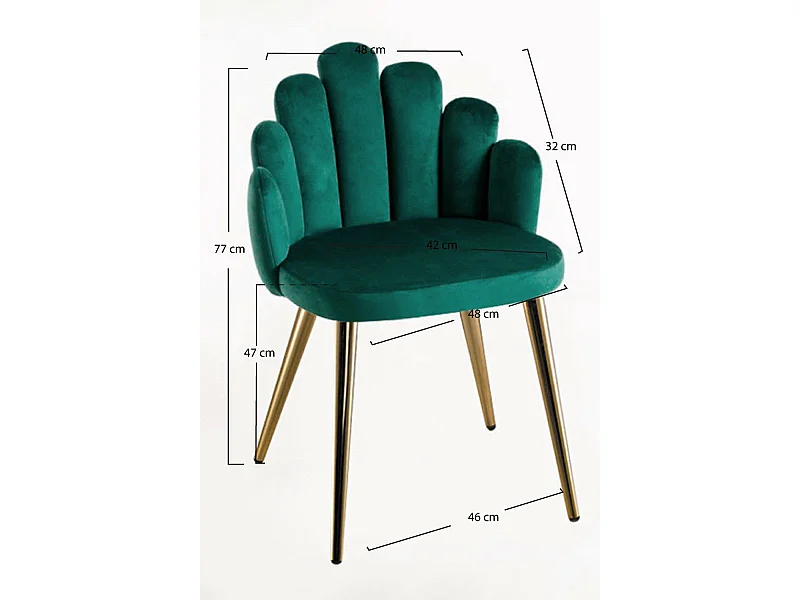 Sillas Comedor - Silla Hand Gold Terciopelo - Verde