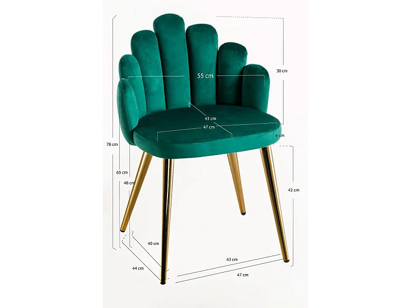 Sillas Comedor - Silla Hand Gold Terciopelo - Verde