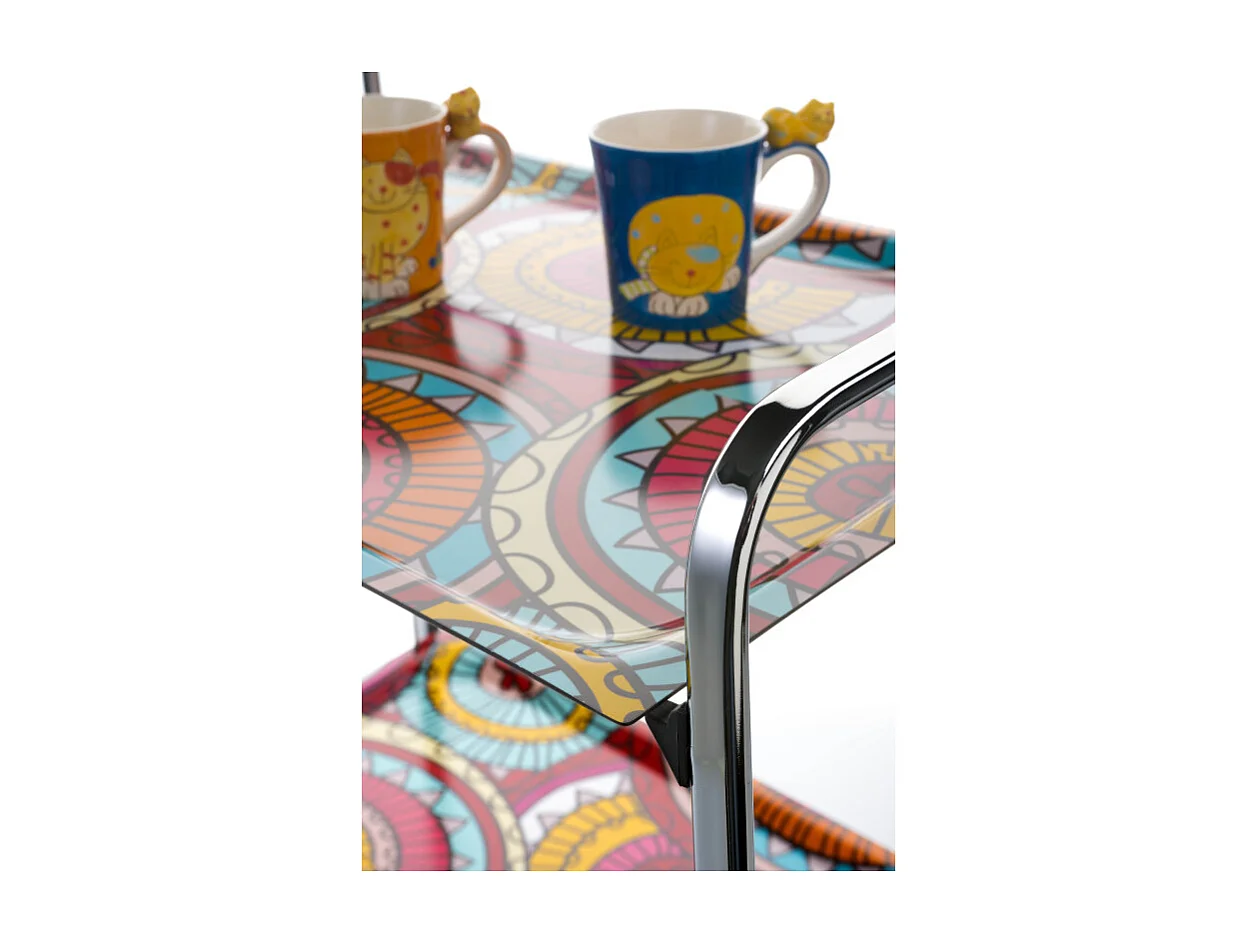DON HIERRO - Carrito auxiliar plegable BAUHAUS cromado con ruedas – 2 niveles y 4 posiciones-