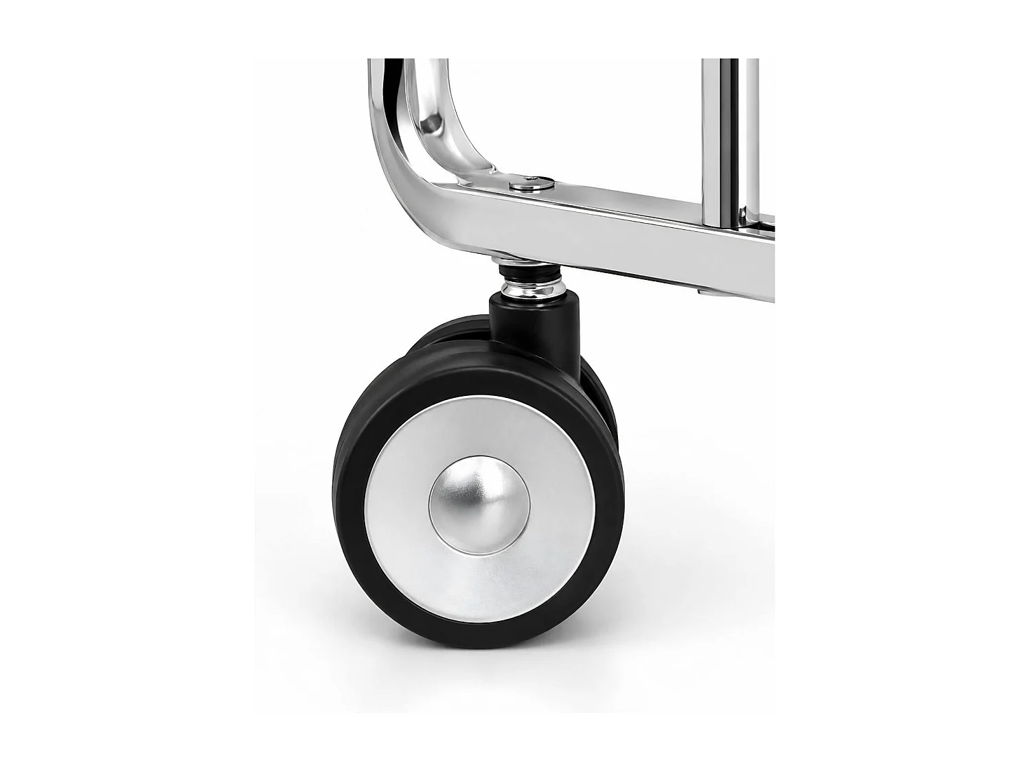 DON HIERRO - Carrito auxiliar plegable BAUHAUS cromado con ruedas – 2 niveles y 4 posiciones-