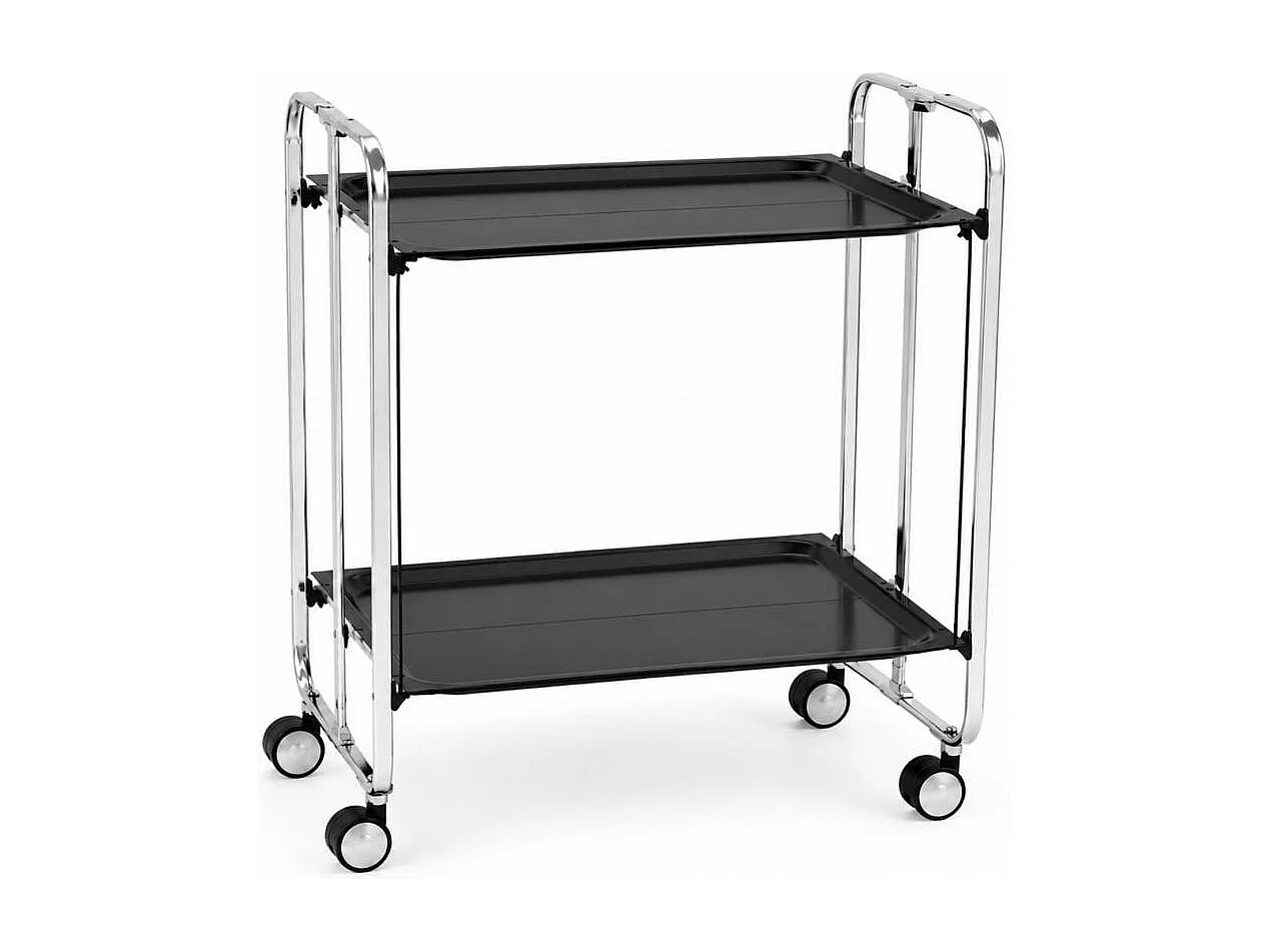 Carrello da cucina pieghevole cromato con ruote BAUHAUS 2 ripiani