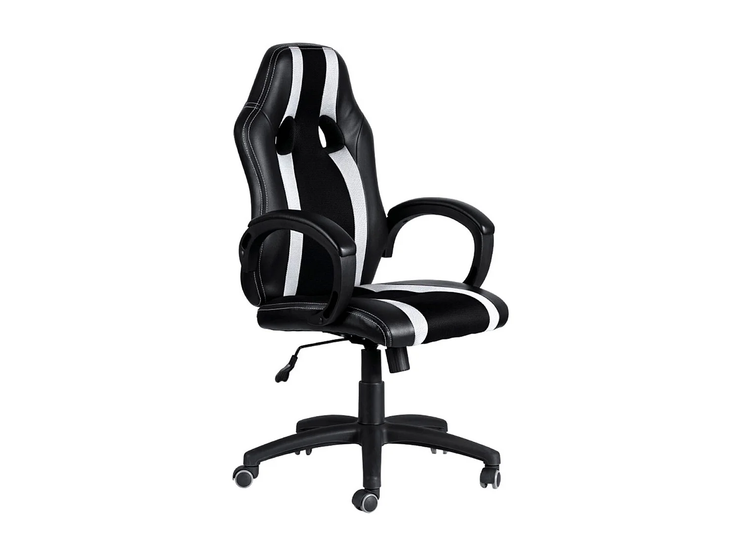 Silla Gaming Race - Blanco y Negro - Máxima Ergonomía - Ideal para sesiones de Gaming