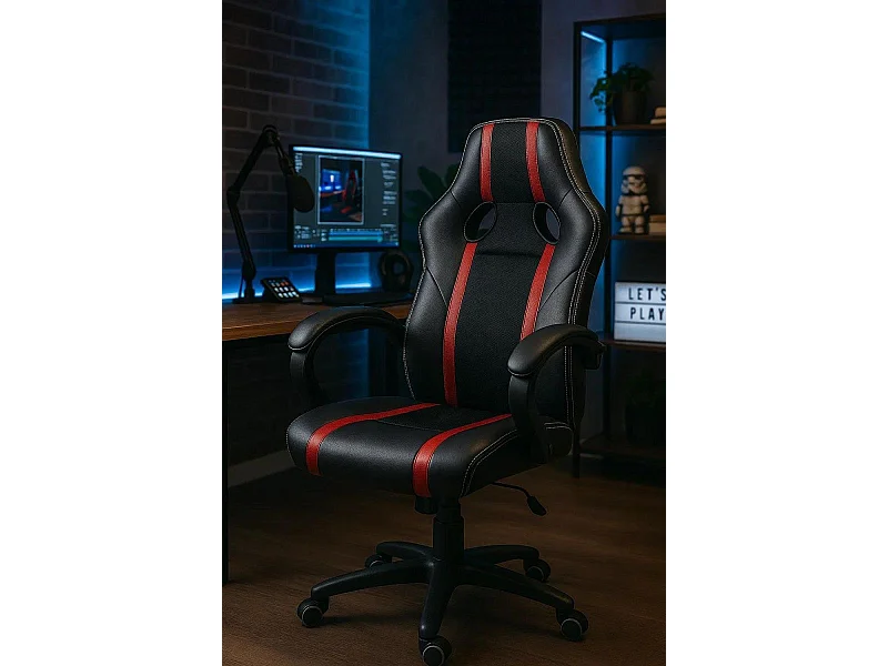Silla Gaming Race - Rojo y Negro - Máxima Ergonomía - Ideal para sesiones de Gaming