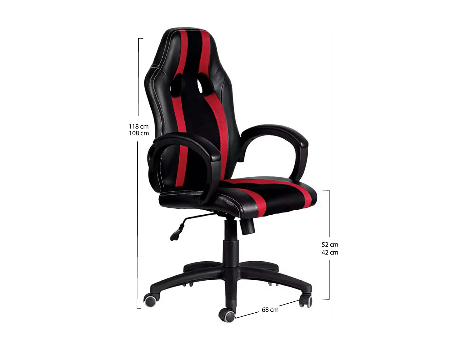 Silla Gaming Race - Rojo y Negro - Máxima Ergonomía - Ideal para sesiones de Gaming