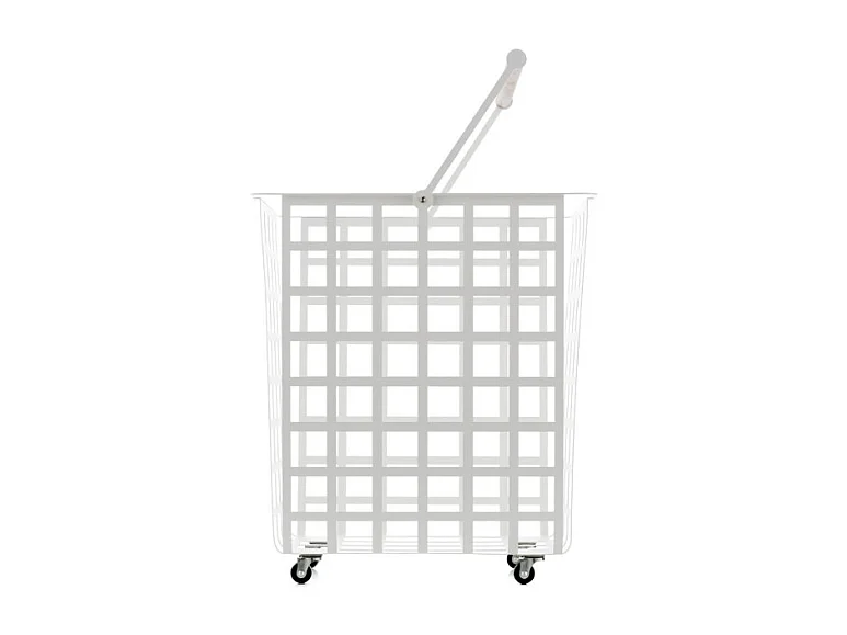 Panier de rangement décoratif en métal, avec roues et poignée en bois, grand modèle, ZESTA