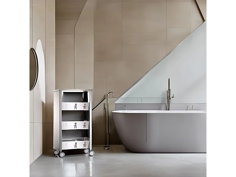 DON HIERRO - Carrito auxiliar con ruedas, Carro de almacenamiento BALI para la cocina, oficina o baño-