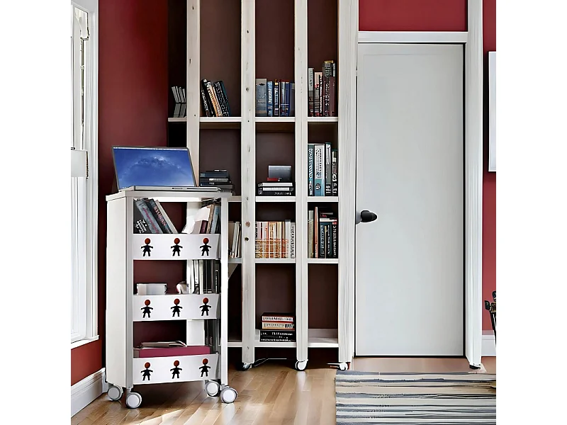 DON HIERRO - Carrito auxiliar con ruedas, Carro de almacenamiento BALI para la cocina, oficina o baño-