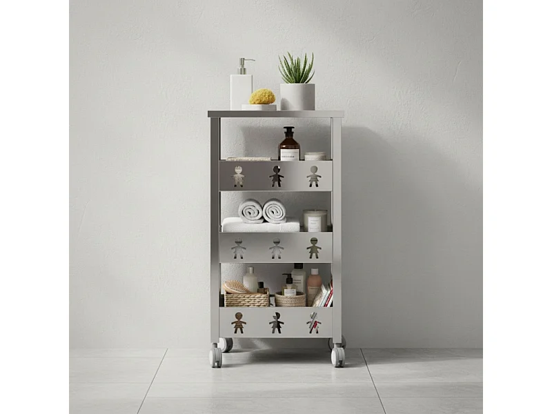 Carrello con ruote portatutto, 83,50 x 43,50 x 30,50 cm. BALI