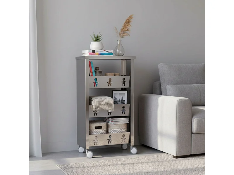 Carrello con ruote portatutto, 83,50 x 43,50 x 30,50 cm. BALI