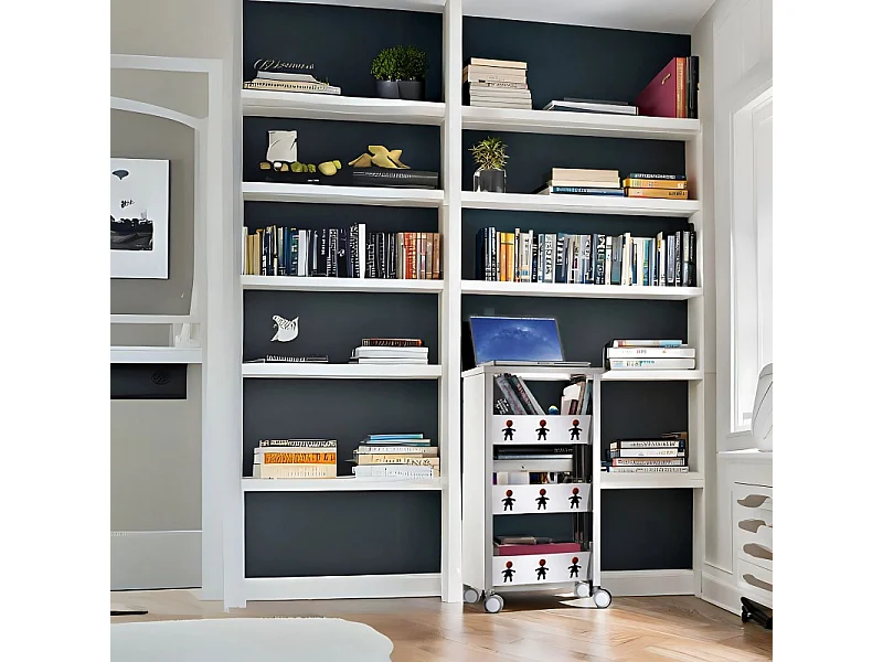 DON HIERRO - Carrito auxiliar con ruedas, Carro de almacenamiento BALI para la cocina, oficina o baño-