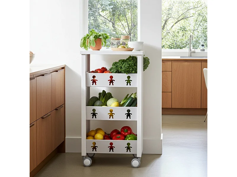 Carrello con ruote portatutto, 83,50 x 43,50 x 30,50 cm. BALI