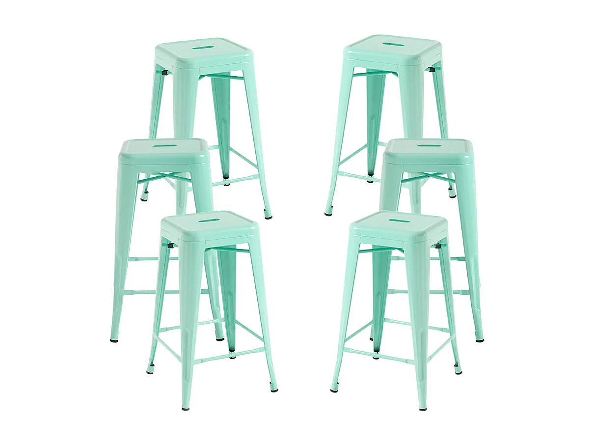 Lote de 6 Taburetes Torix Bajos - Verde menta