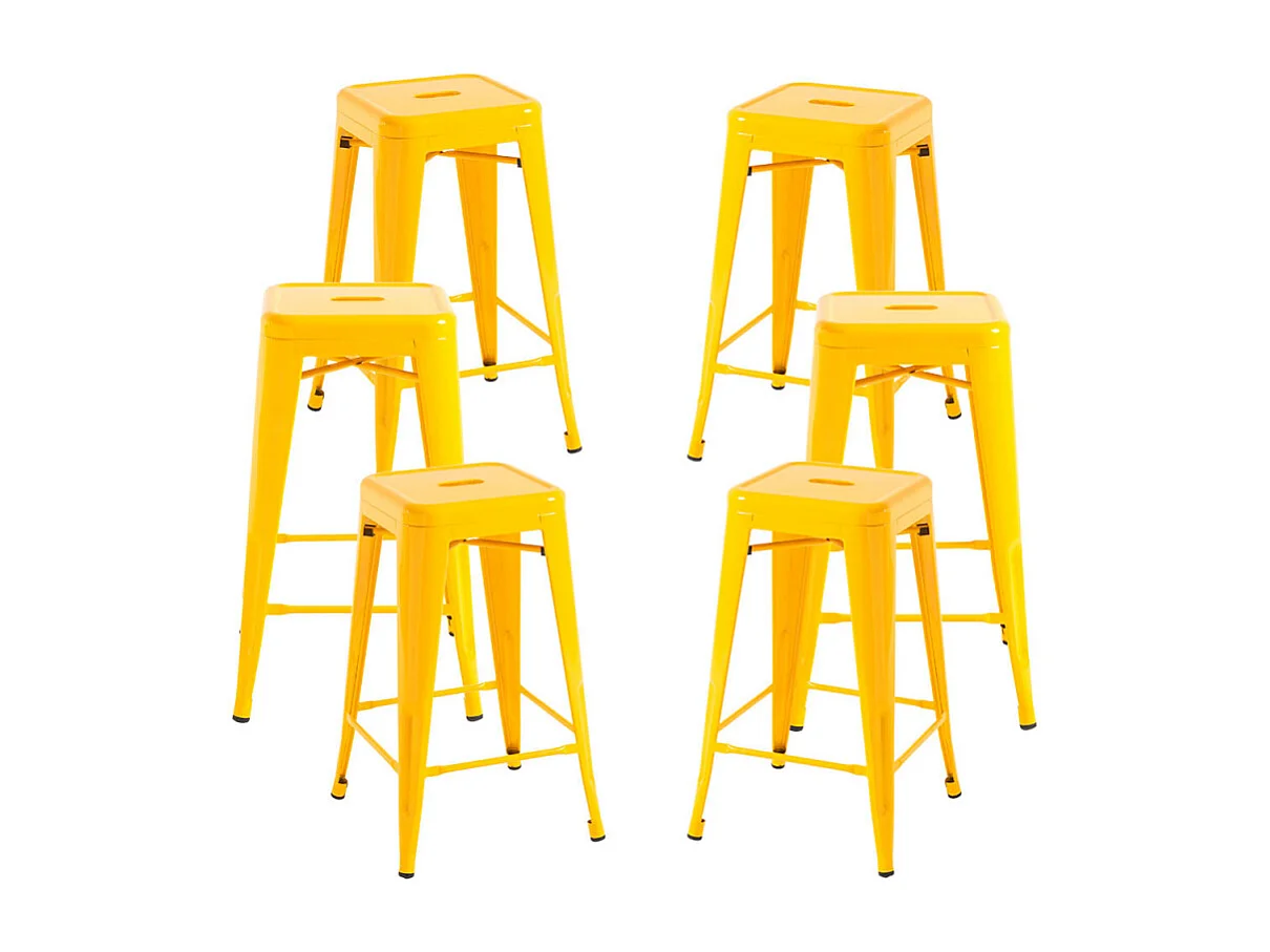 Lote de 6 Taburetes Torix Bajos - Amarillo