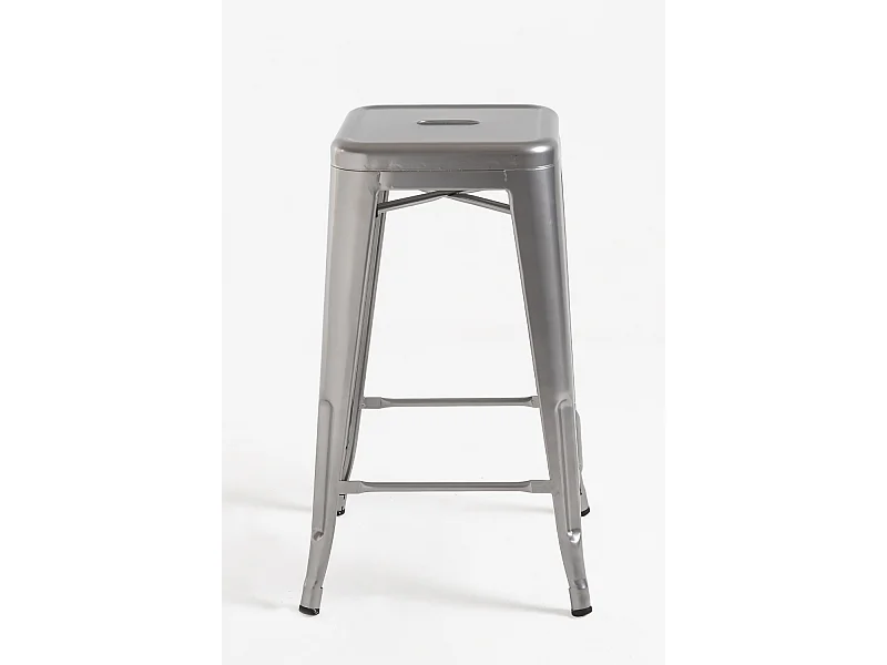 Lote de 4 Taburetes Torix Bajos - Gris metalizado