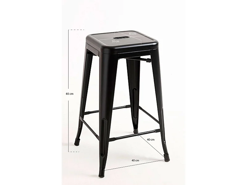 Lote de 2 Taburetes Torix Bajos - Negro mate