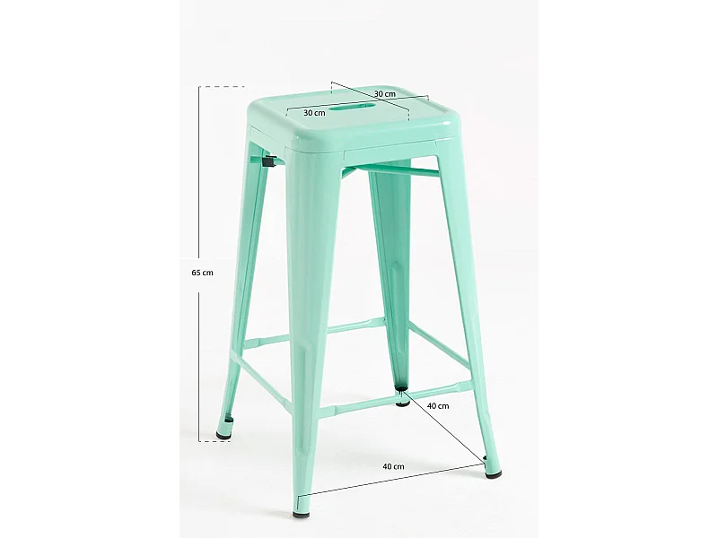 Lote de 2 Taburetes Torix Bajos - Verde menta