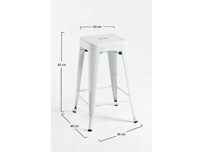 Lote de 6 Taburetes Torix Bajos - Blanco