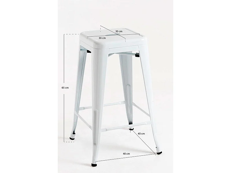Lote de 6 Taburetes Torix Bajos - Blanco