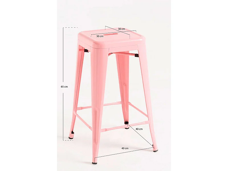 Lote de 2 Taburetes Torix Bajos - Rosa